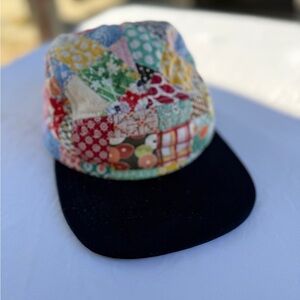 Colorful Patchwork Cap with Black Brim